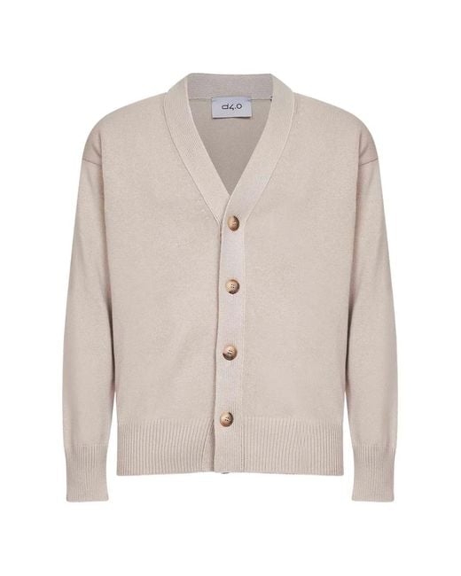 D4.0 Natural Buttoned V-Neck Cardigan for men