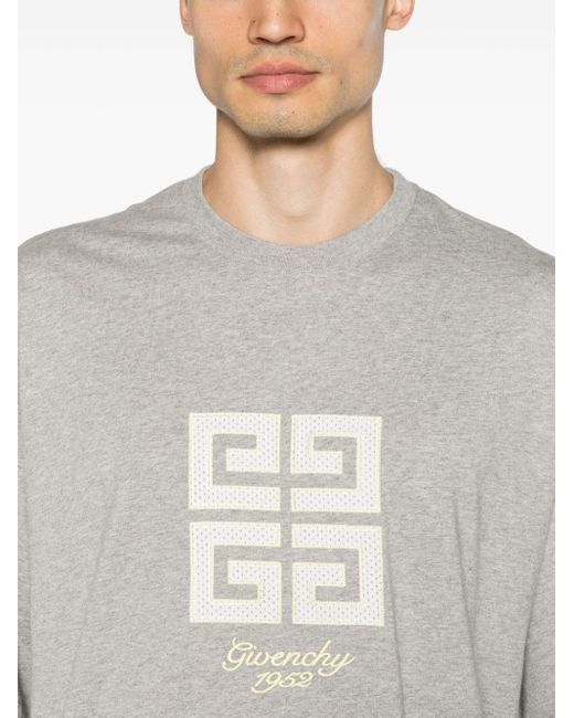Givenchy Gray 4g-motif Cotton T-shirt for men