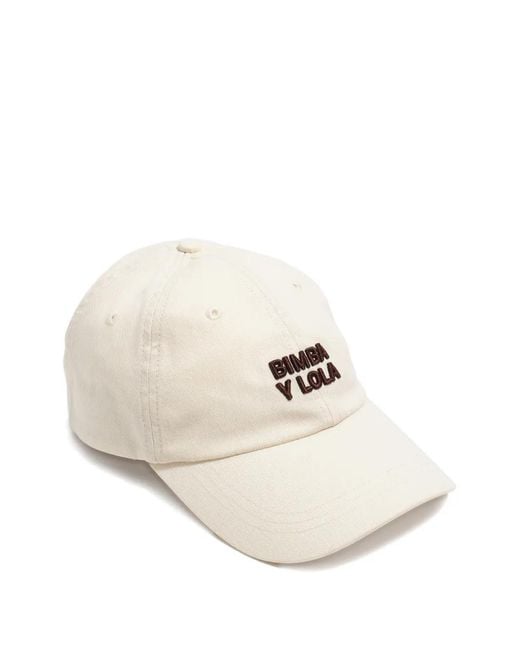 Bimba Y Lola White Embroidered-Logo Cap