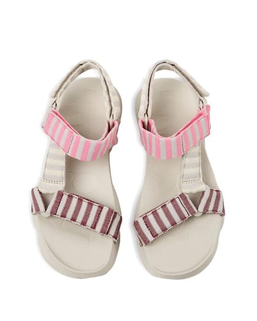 Camper Pink Karst Striped Sandals