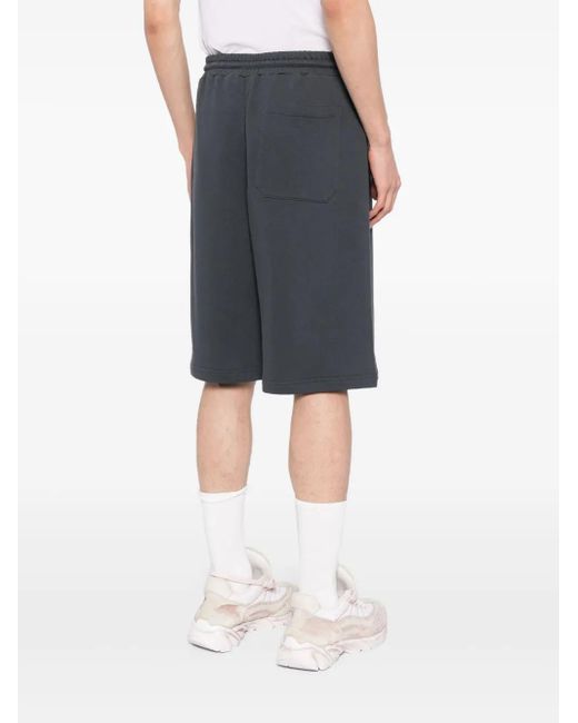 MSGM Gray Printed Cotton Track Shorts