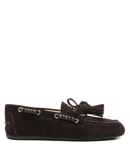 Mocasines con borlas y cuentas Miu Miu de color Black