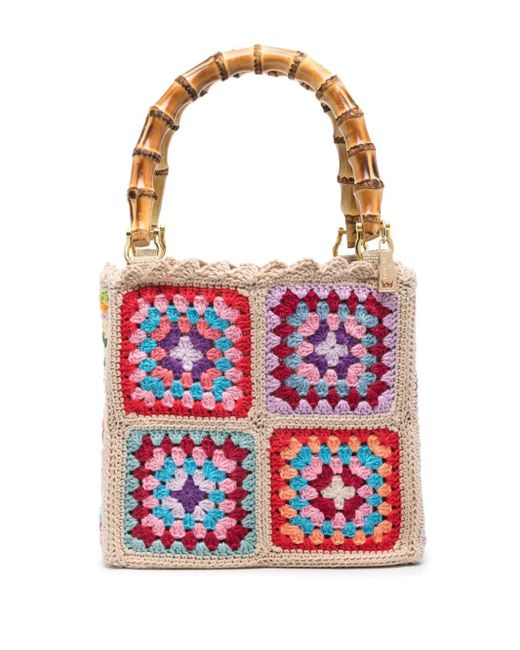 La Milanesa Red Mini Summer Crochet Tote Bag