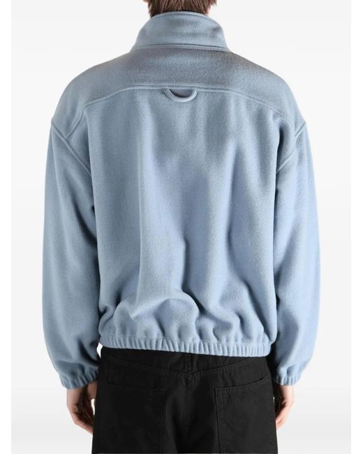 Rier Blue Sweat En Polaire À Col Zippé