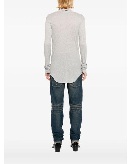 Balmain White Roll-Neck Long-Sleeve Sweater for men