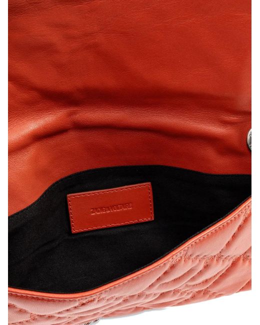 Zadig & Voltaire Red Sac Porté Épaule Rock Ii À Design Matelassé