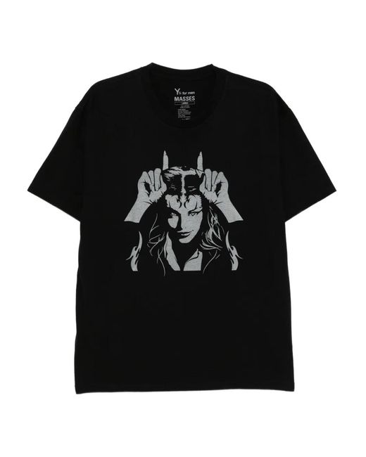 Y's Yohji Yamamoto Black For Masses Printed T-Shirt for men