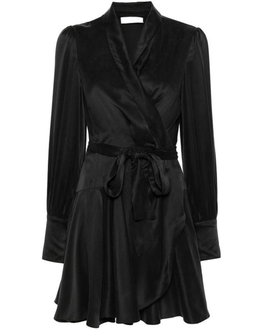Robe courte en soie Zimmermann en coloris Black