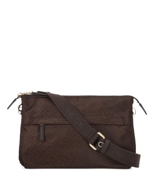 Borbonese Brown Schultertasche Mit Monogramm-Print