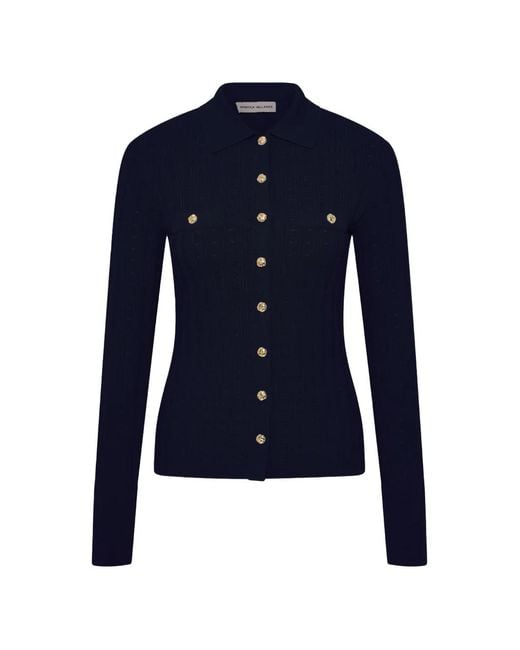 Rebecca Vallance Blue Natalie Button-Embellished Cardigan