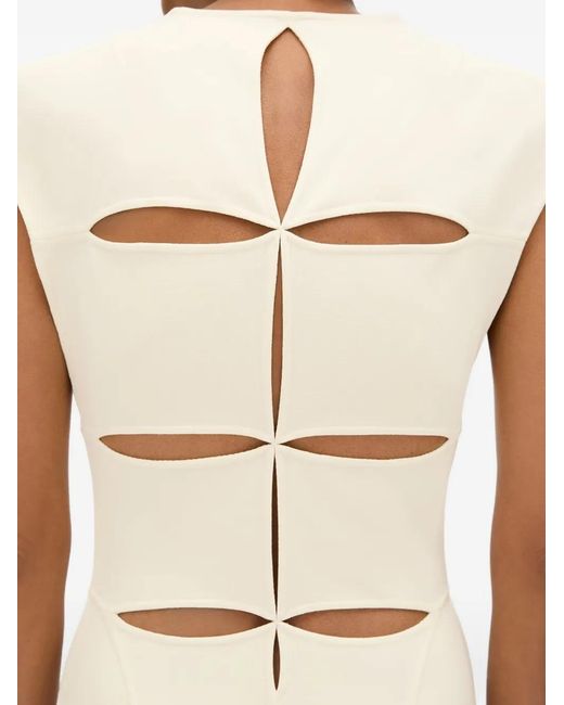 Another Tomorrow Natural Double-Face Cutout Dress