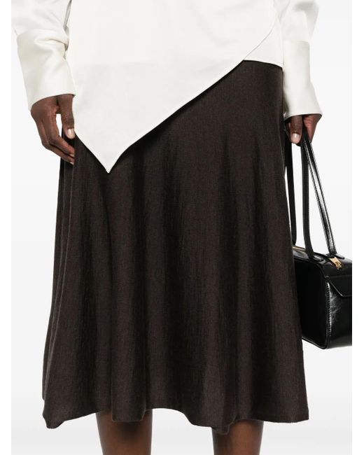 Khaite Black Mayu Midi Skirt