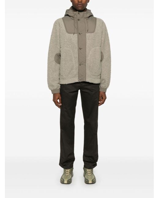 C.P. Company Faux Shearling Hooded Jacket in Natural for Men Lyst