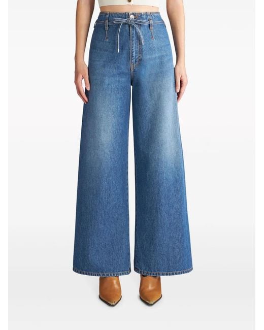 Etro Blue Wide Leg Denim Jeans