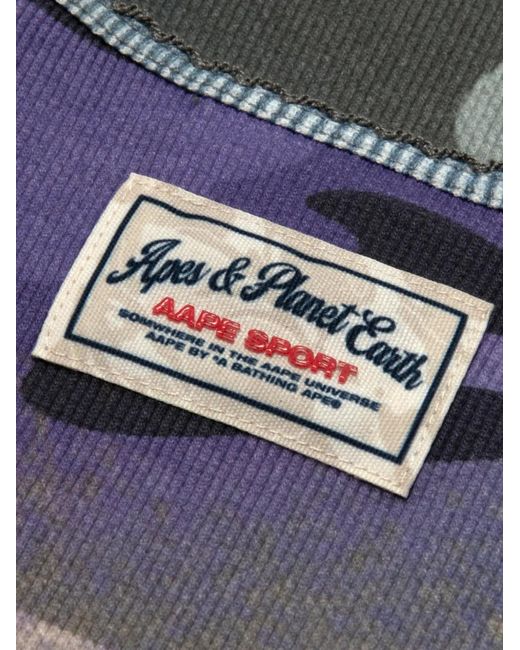 Aape By A Bathing Ape Blue Camouflage Embroidered Vest