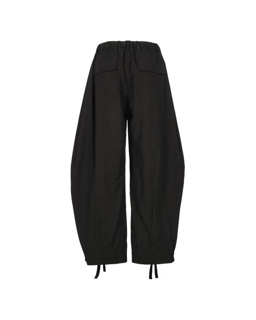 Sacai Black Drawstring-Cuff Trousers for men
