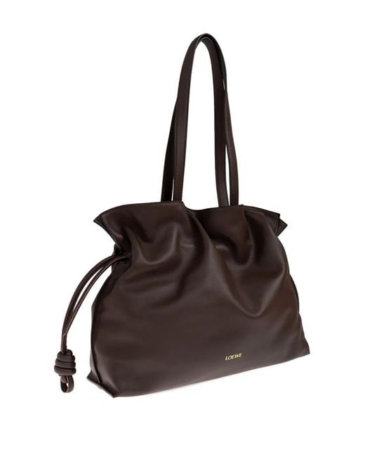 Loewe Brown Large Flamenco Knot-Detail Leather Tote Bag