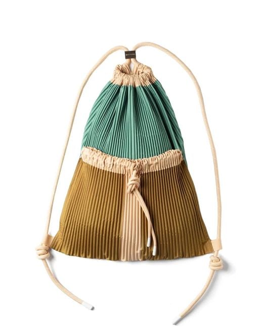MULTITUDES BAGS Green Gae Pleated Backpack
