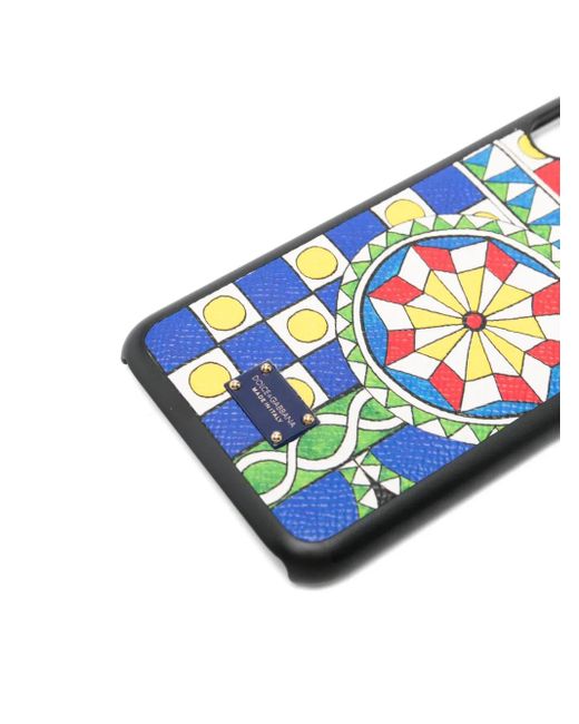 Dolce & Gabbana Blue Geometric-Pattern Iphone X Case