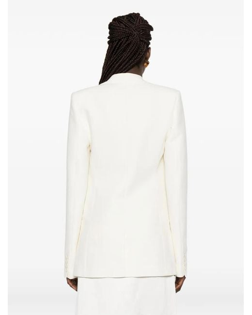 Totême White Collarless Blazer
