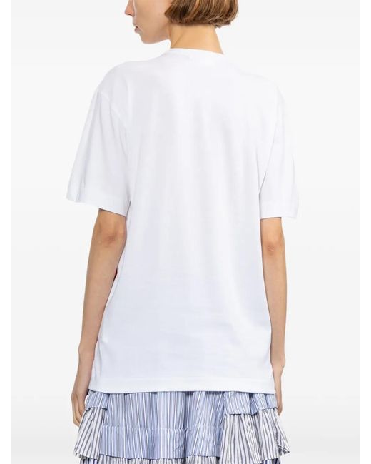 Comme des Garçons White Graphic-Print T-Shirt