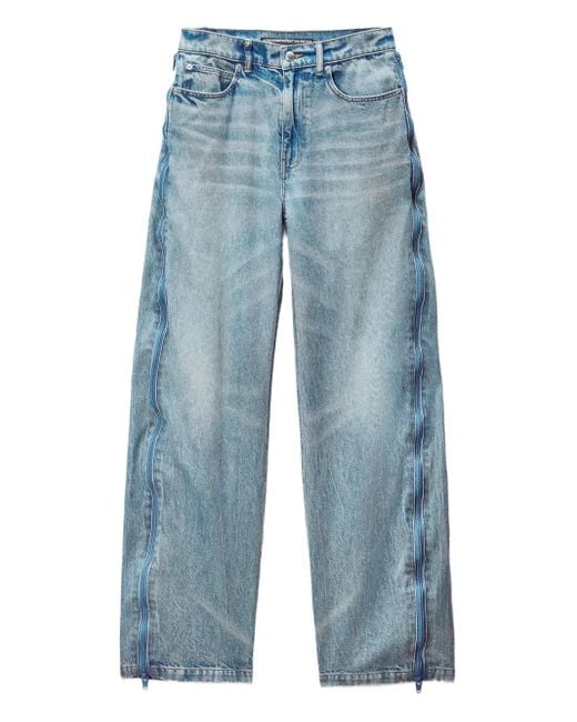 Alexander Wang Jeans Met Ritsdetail in het Blue