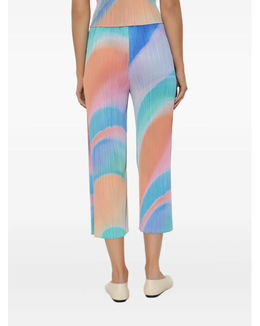 Pleats Please Issey Miyake Blue Pleated Ombre Trousers
