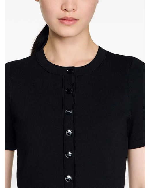 Sandro Black Peplum Knit Dress