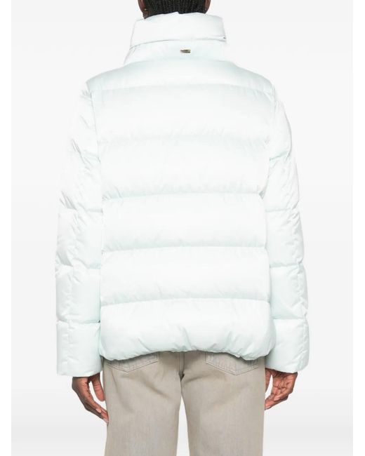 Herno Blue Quilted Drawstring Parka