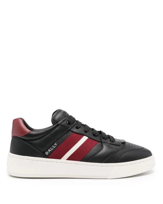 Bally Black Raise Logo-Print Leather Sneakers for men