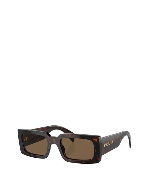 Prada Brown Rectangle-Frame Sunglasses