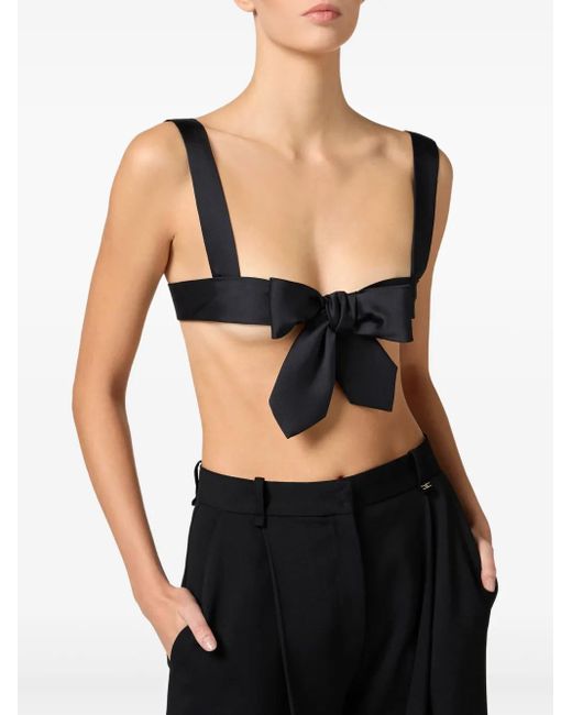 Elisabetta Franchi リボン トップ Black