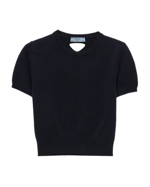 Pull À Manches Courtes Prada en coloris Blue