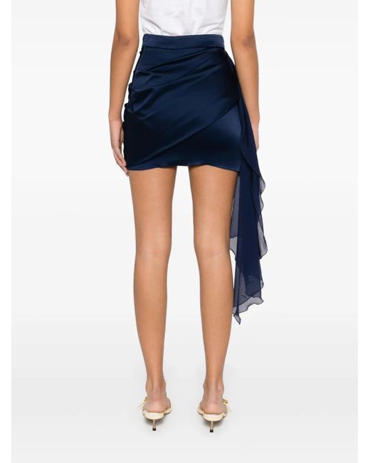 Elisabetta Franchi Blue Sash-Detail Mini Skirt