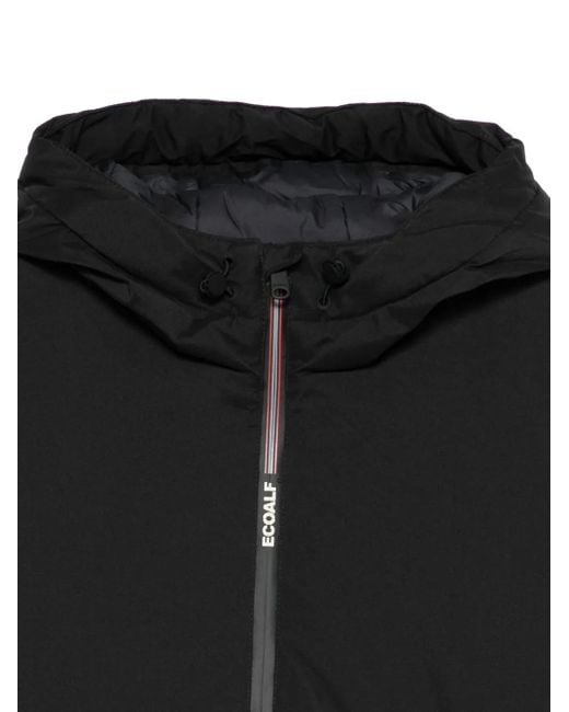 Ecoalf Black Hooded Zip-Front Jacket for men