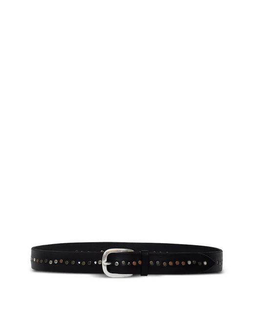 Orciani White Studded Leather Belt for men