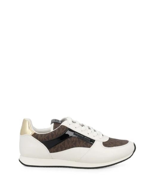 MICHAEL Michael Kors White Cindy Smooth And Signature-Logo Trainers