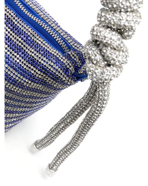 Kara Blue Crystal Mesh Phone Cord Shoulder Bag