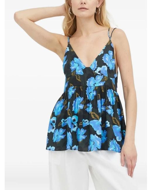 Lovechild Blue Floral-Print Blouse