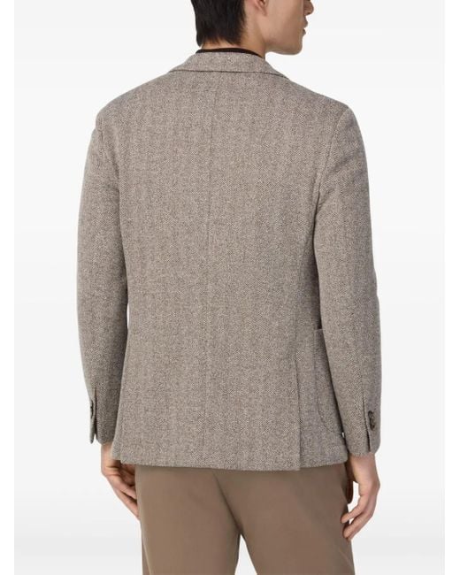 Boggi Gray Herringbone Blazer for men