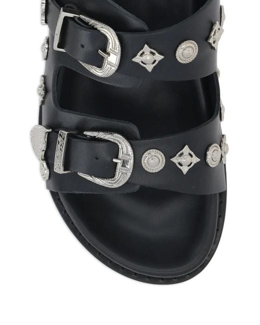 Toga Virilis Black Buckle Strap Sandals for men