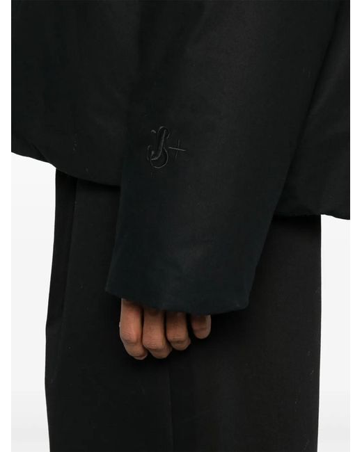 Jil Sander Black Water-Repellent Textured Jacket for men