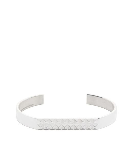 Le Gramme White Pyramid-Guilloche Bracelet