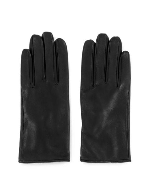 Ernest W. Baker Black Cashmere-Lined Leather Gloves for men