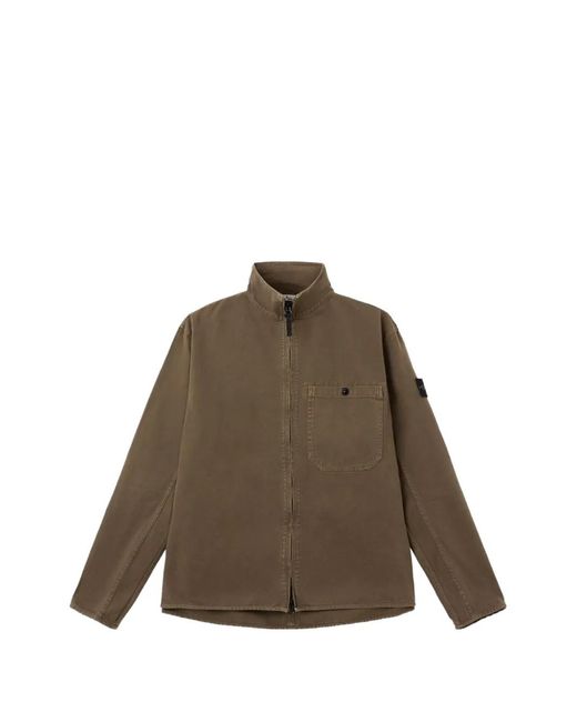 Stone Island Brown 1200014 Organic Panama Cotton Old Effect for men