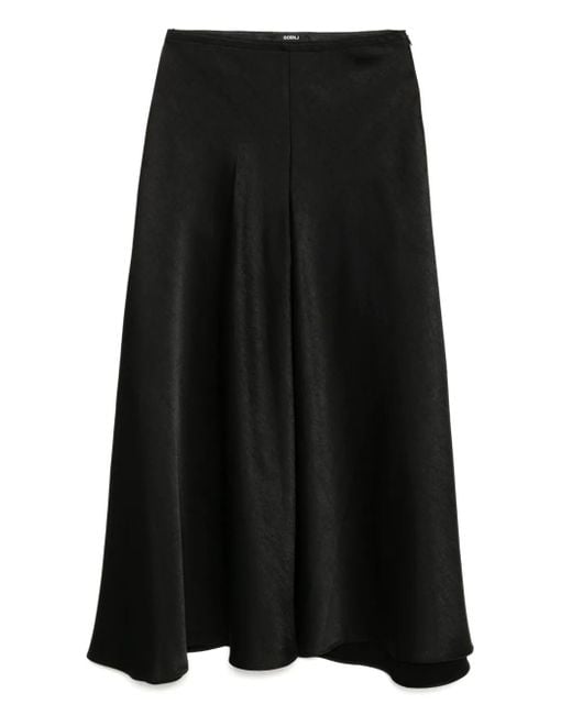 Goen.J Black Bias-cut Skirt