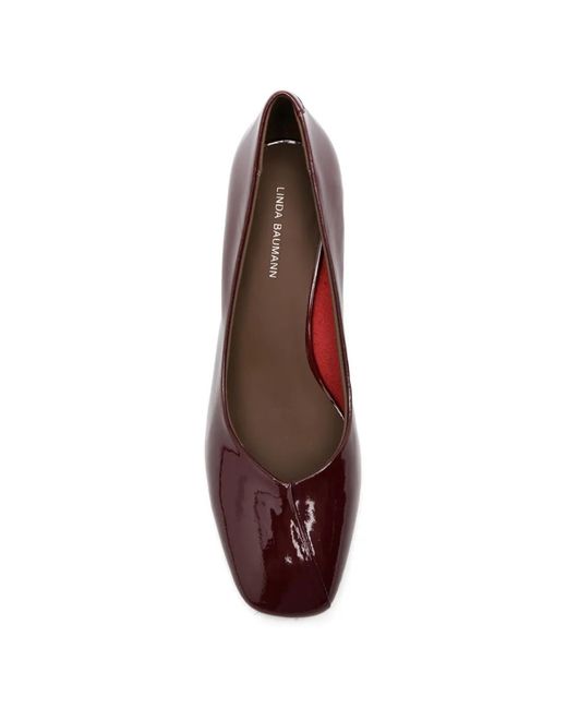 Linda Baumann Purple Square-Toe Pumps