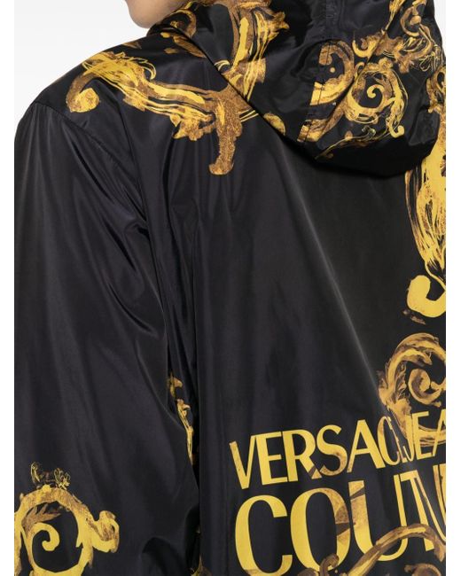Versace Black Logo-print Windbreaker Jacket for men