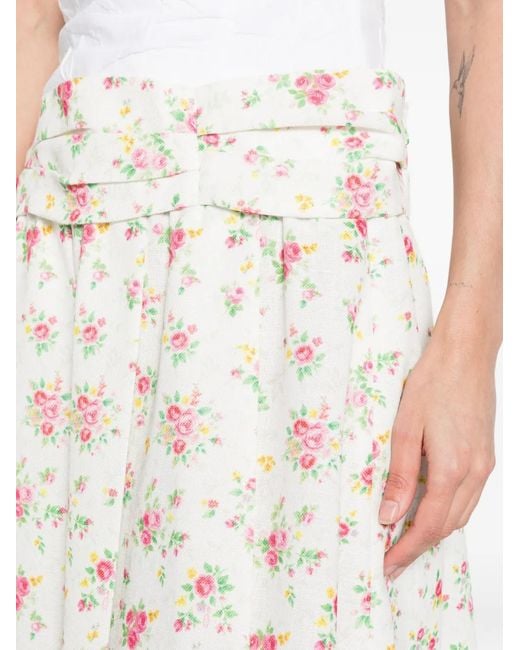 ShuShu/Tong White Floral Mini Skirt