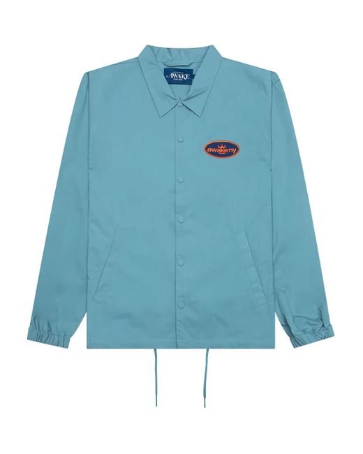 AWAKE NY Blue Logo-Patch Twill Jacket for men